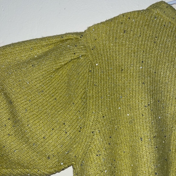 Mango yellow and silver thread and small sequin sweater - Picture 7 of 10
